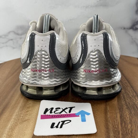 Women’s 8.5-Nike Reax Run 5 Athletic Shoes White Silver Metallic 407987-116 - Picture 4 of 9